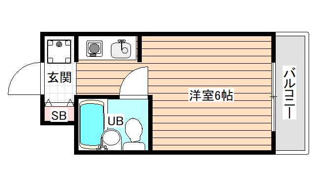 ドミール海西(ワンルーム/4階)の間取り写真