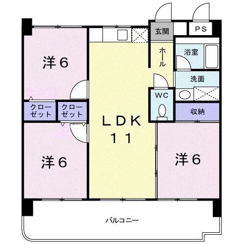 SR.パレス(3LDK/3階)の間取り写真