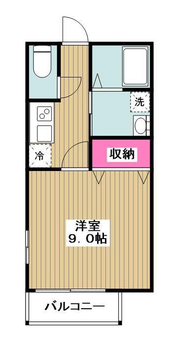 コーポノーブル(1K/1階)の間取り写真