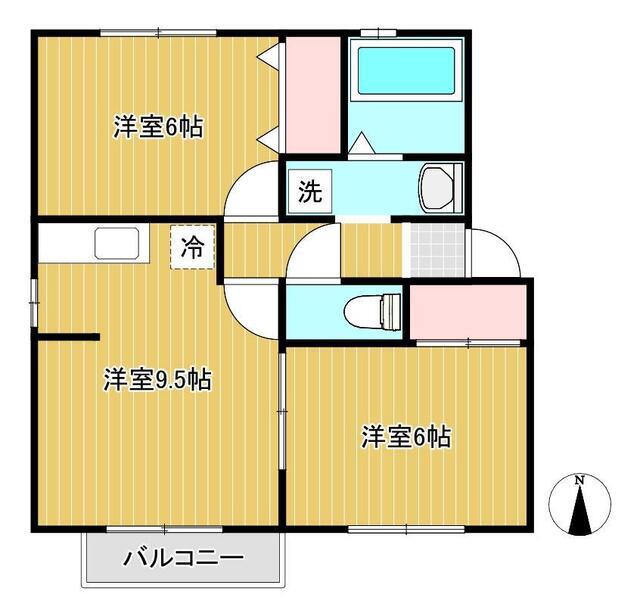 セジュールKS-II(2DK/2階)の間取り写真