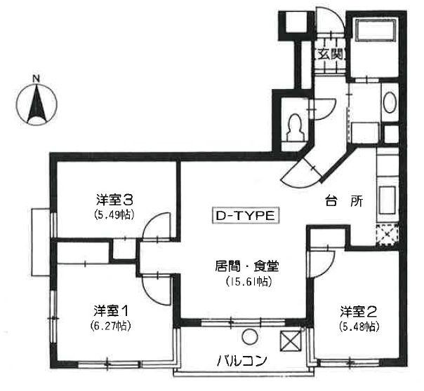 メイフェアーヒルズ(3LDK/2階)の間取り写真