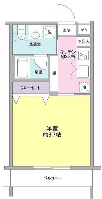 ノ-ブ新百合(1K/3階)の間取り写真