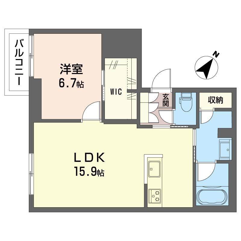 カーサ モンテリブロ(1LDK/2階)の間取り写真