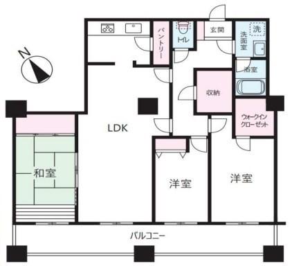 晴海アイランドトリトンスクエアビュータワー1号棟(3LDK/44階)の間取り写真