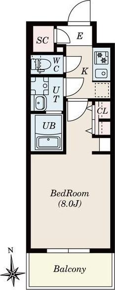S-RESIDENCE尾頭橋BEAUTE(1K/12階)の間取り写真