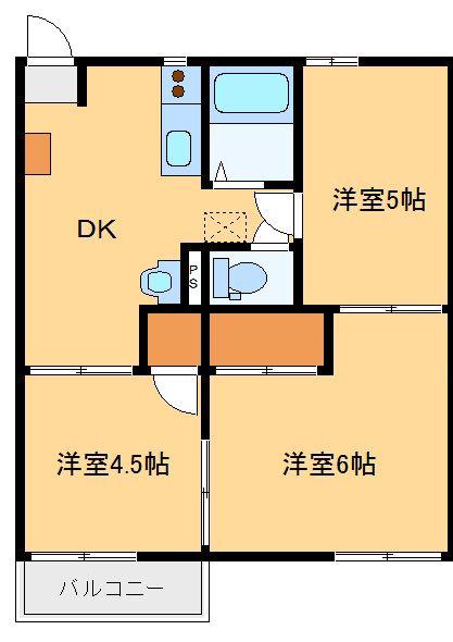 パークハイツA(3DK/2階)の間取り写真
