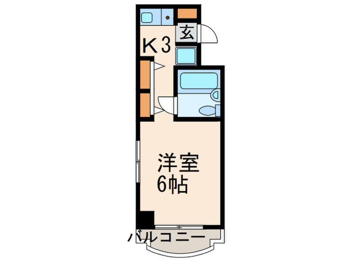 エクシードハイム白糸台(1K/3階)の間取り写真