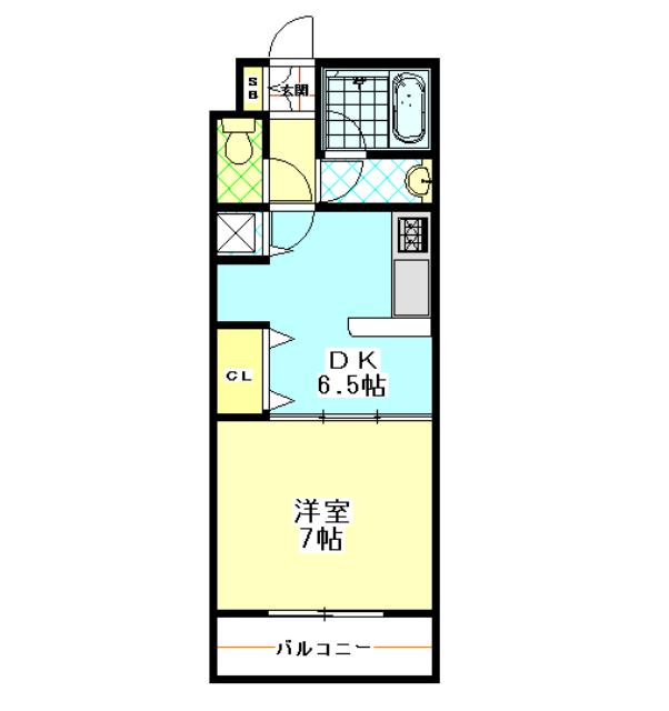 くすのき城OZ(1DK/2階)の間取り写真
