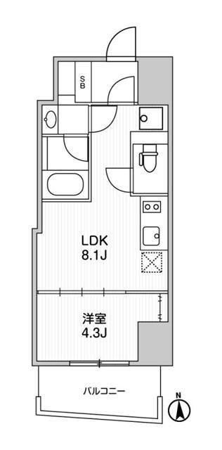 ルミーク文京湯島(1LDK/5階)の間取り写真