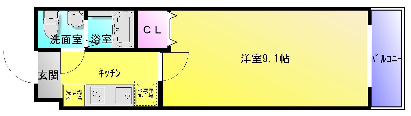 ヒルズ八尾本町(1K/6階)の間取り写真