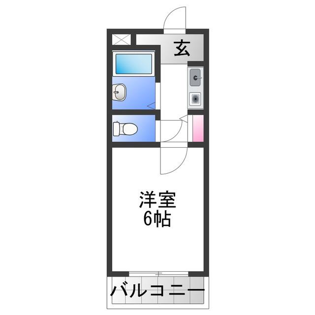 コスモビクトリー(1K/4階)の間取り写真