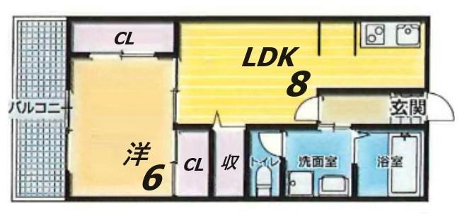 ルミエールダイドー(1LDK/5階)の間取り写真