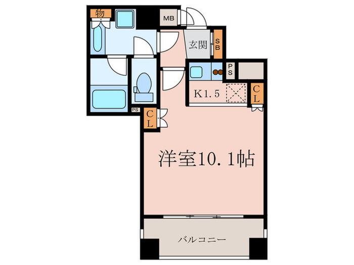 アルス恵比寿メイクス(1K/7階)の間取り写真