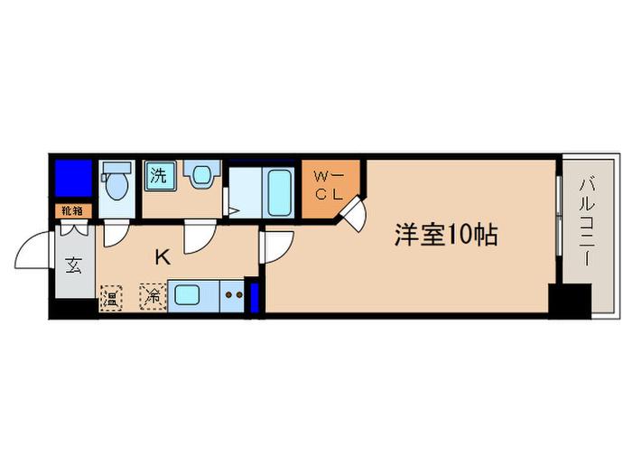 サンシティ草津駅前Ⅱ(1K/8階)の間取り写真