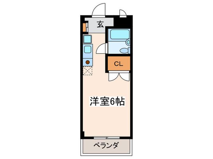 KCフラッツ(ワンルーム/1階)の間取り写真