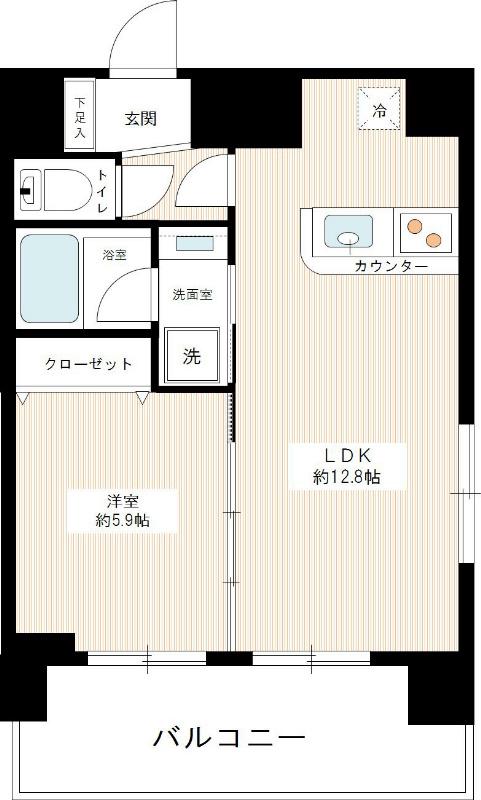 ウィスティリアときわ台(1LDK/7階)の間取り写真