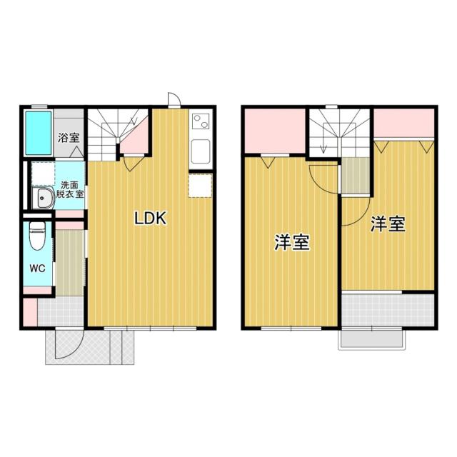 アンソレイェ(2LDK/2階)の間取り写真
