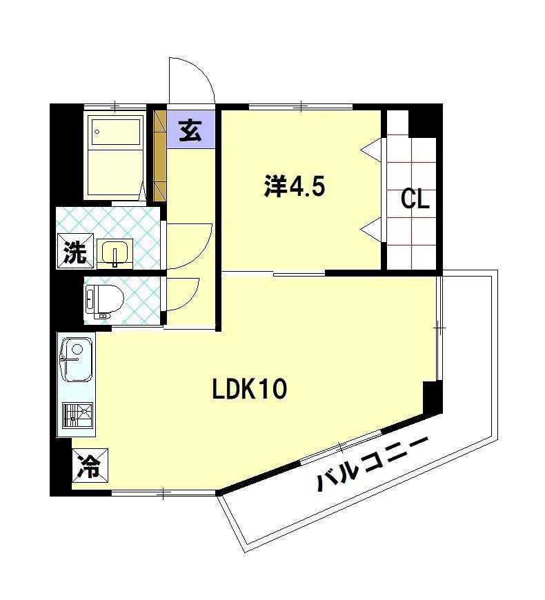 入江ビル(1LDK/2階)の間取り写真