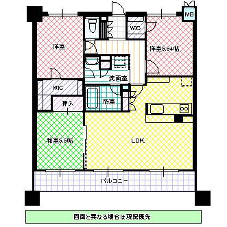 サンクレイドル水戸セレンティール(3LDK/3階)の間取り写真