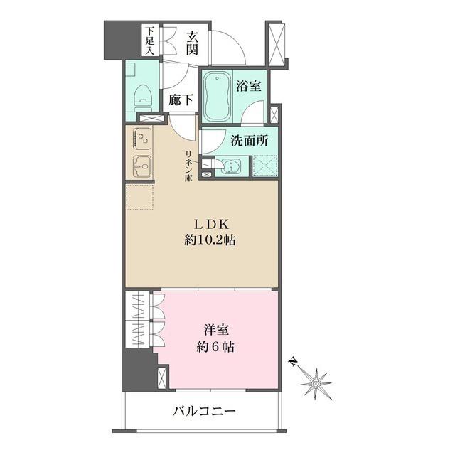 パークハウス西早稲田アーバンス(1LDK/5階)の間取り写真