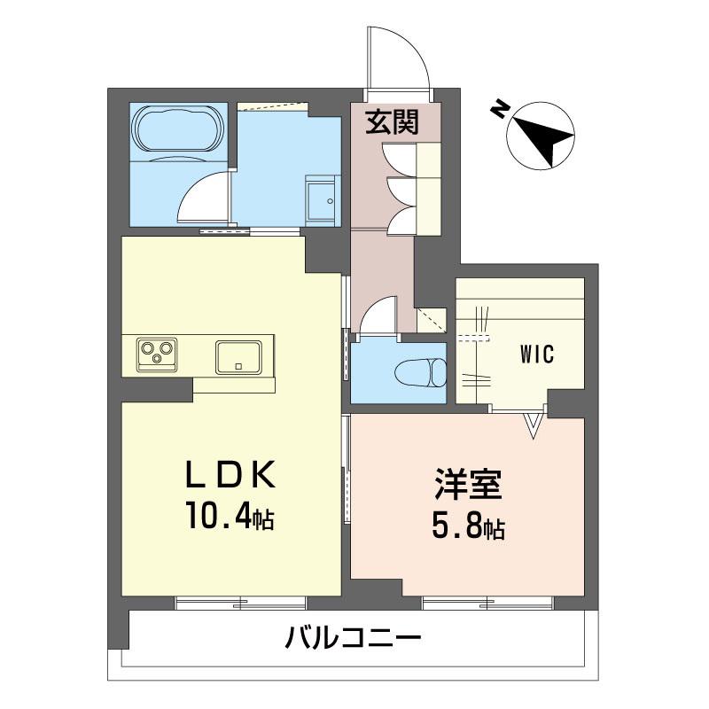 SHM ミア・カーサ スール(1LDK/1階)の間取り写真