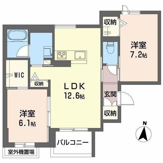 シャーメゾン虎丸(2LDK/2階)の間取り写真
