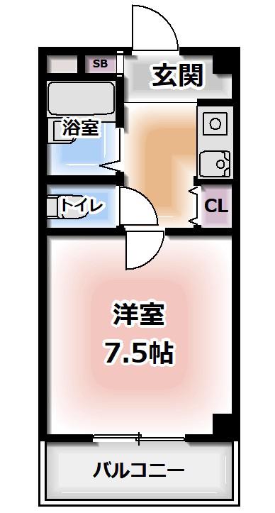 カサデグロリア(1K/3階)の間取り写真