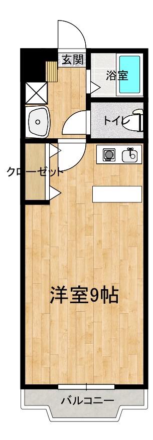 ベルメゾン(ワンルーム/2階)の間取り写真