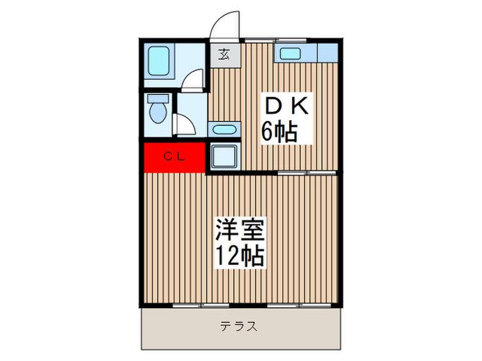 スズキハイツA(1DK/1階)の間取り写真