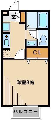 ラグラス(1K/1階)の間取り写真