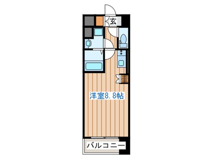 ラピスラズリ上杉(ワンルーム/8階)の間取り写真