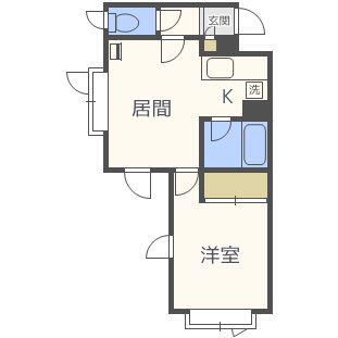 麻生ハイツ(1LDK/2階)の間取り写真