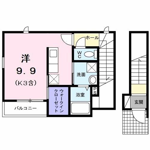 エステ-ト柴崎第二(ワンルーム/2階)の間取り写真