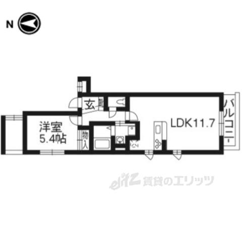 メゾン・ド・フルール武者小路(1LDK/3階)の間取り写真