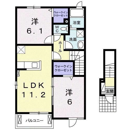 シンシア(2LDK/2階)の間取り写真