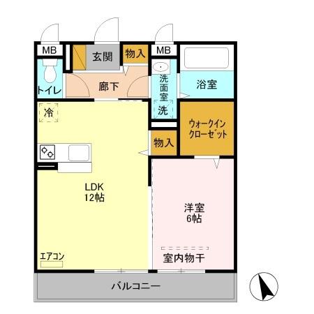 ヴァンフレイス早稲田(1LDK/3階)の間取り写真