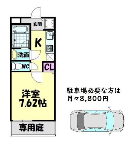 EDEN COURT(1K/1階)の間取り写真