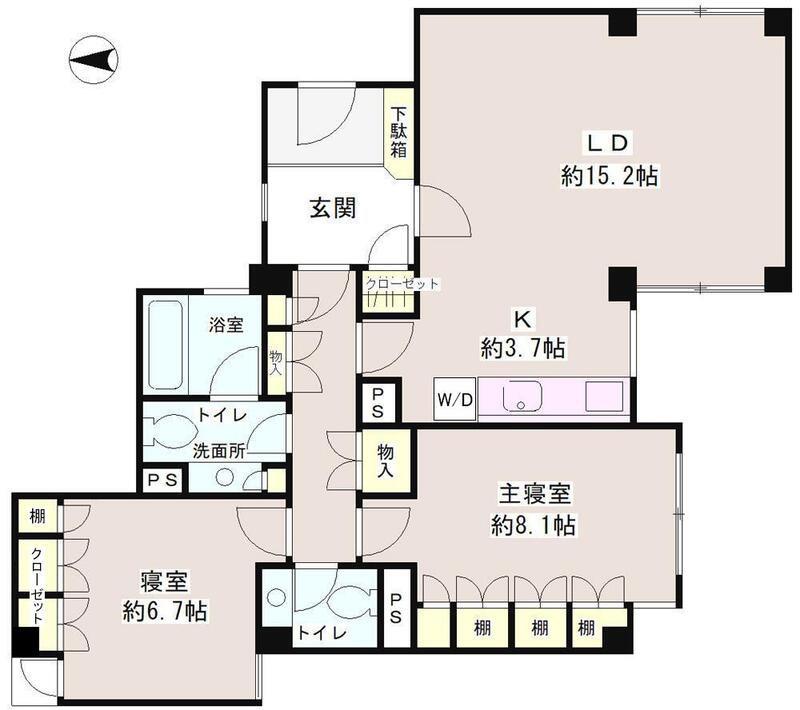ライトウェル高輪(2LDK/1階)の間取り写真