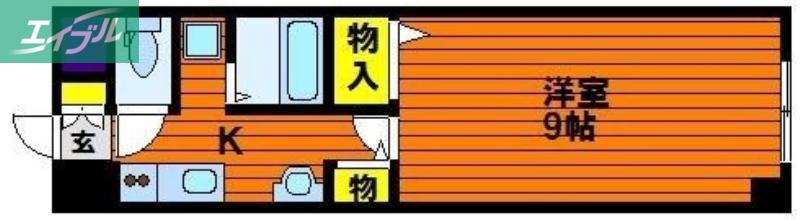 WELLNESSハレルヤ(1K/5階)の間取り写真