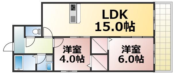 CHERRY(2LDK/3階)の間取り写真