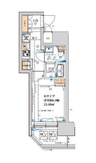 SHOKEN RESIDENCE 横浜阪東橋(1K/5階)の間取り写真