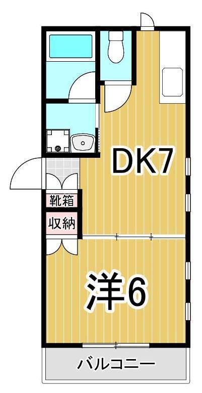 クレールメゾン(1DK/2階)の間取り写真
