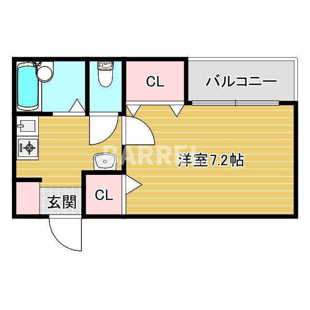 ハイムイルマーレ(1K/4階)の間取り写真