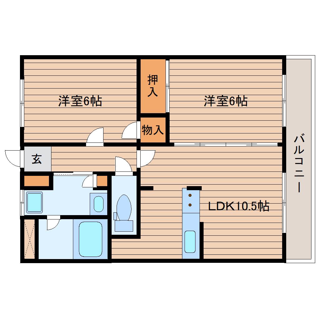 グランドール泉中央(2LDK/1階)の間取り写真