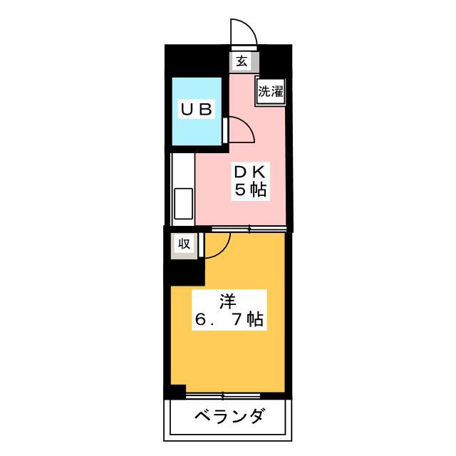 アルンハイム(1DK/2階)の間取り写真