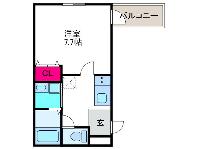 フジパレス桑津V番館(1K/1階)の間取り写真