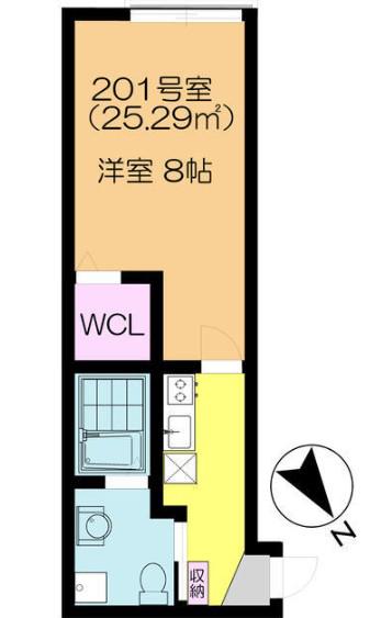 グランジーエ大久保(1K/2階)の間取り写真
