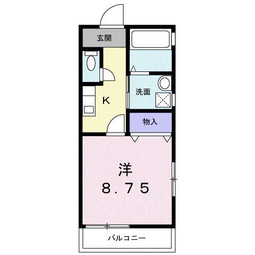 アップタウン5番館(1K/1階)の間取り写真