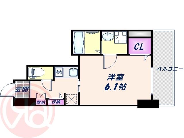 S-RESIDENCE南堀江(1K/13階)の間取り写真