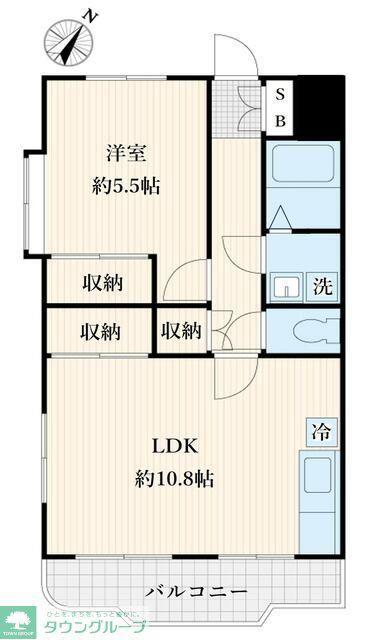 飯田マンション(1LDK/1階)の間取り写真